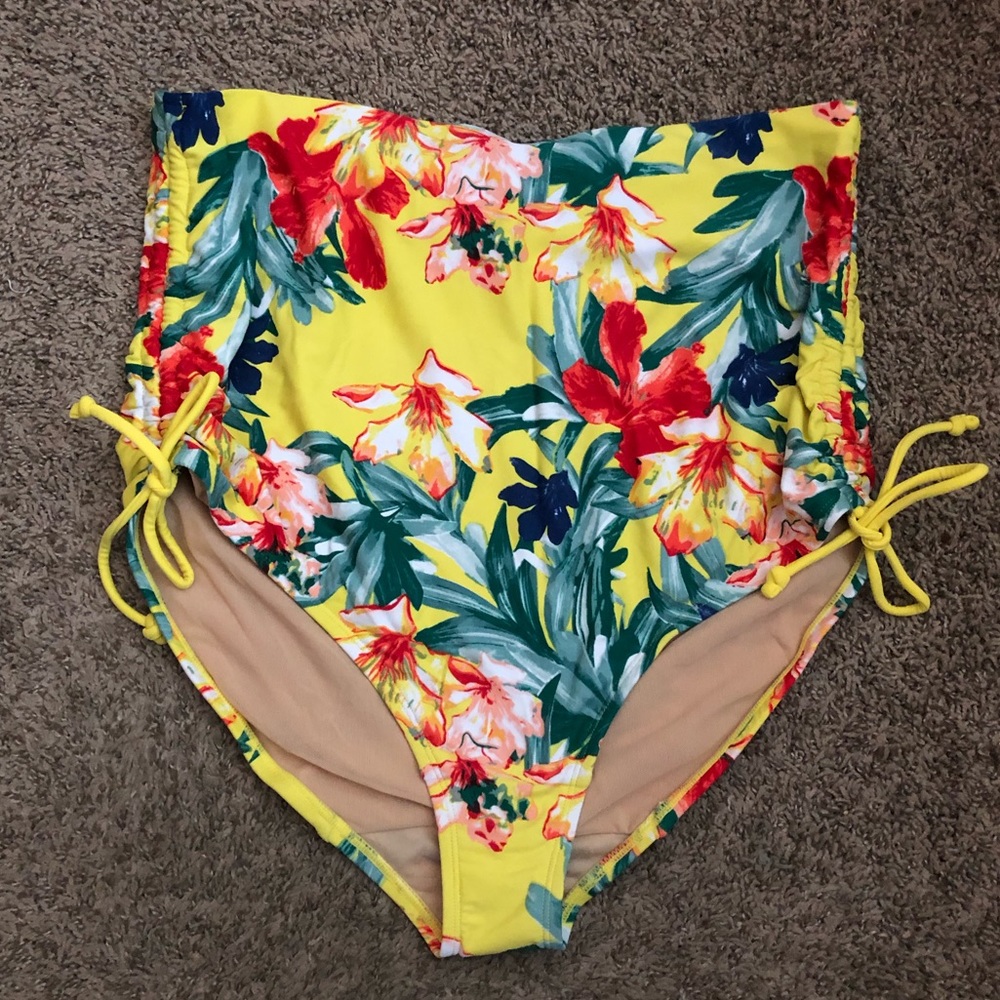 Swim By Cacique Yellow Floral Swimsuit Bottom